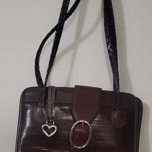 Brighton Dark Brown Shoulder Bag with Heart Charm
